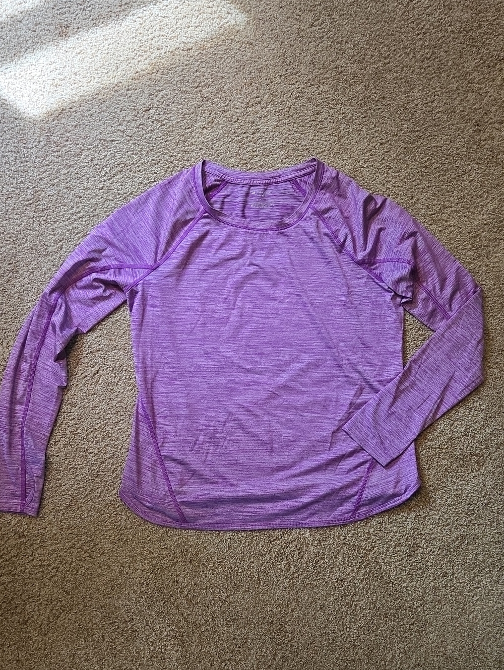 tek gear Heathered Purple Long Sleeve Performance Tee Size Large